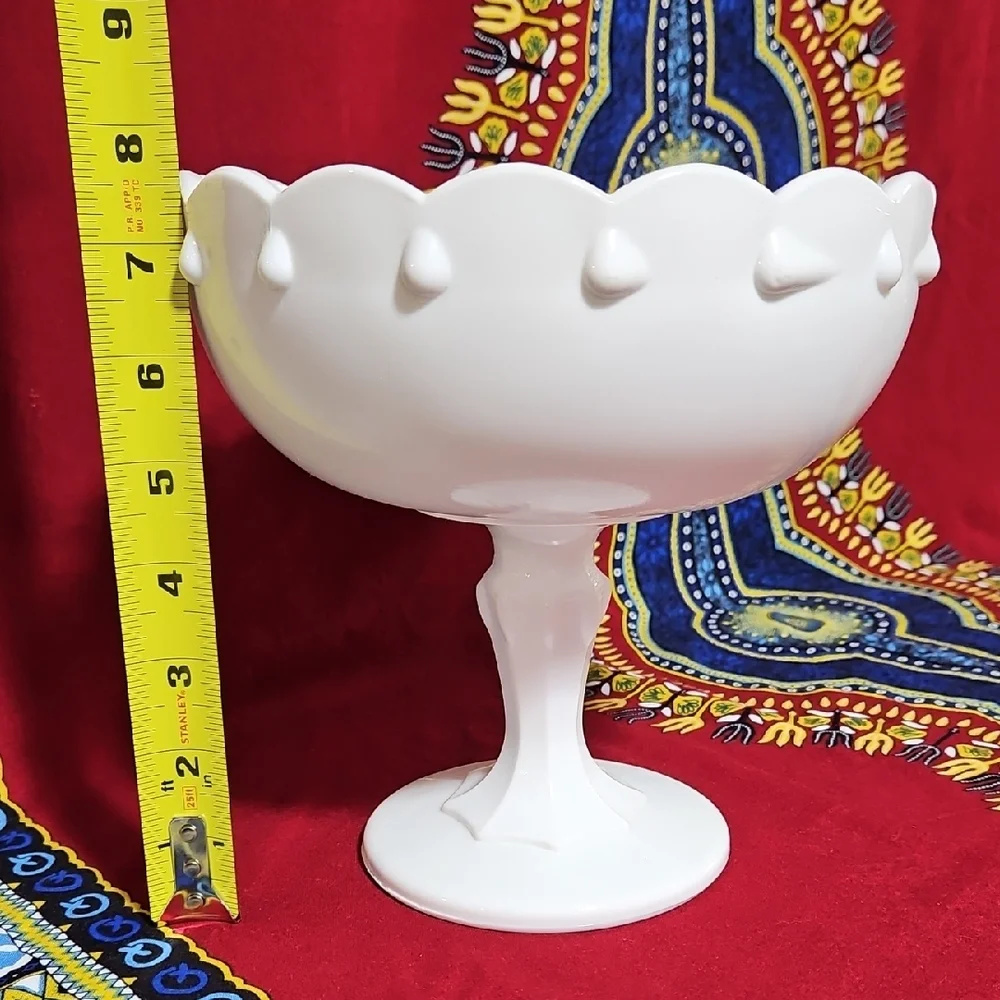 VTG Indiana Milk Glass Graduated Teardrop Compotes COLLECTOR SET OF 3 Wedding